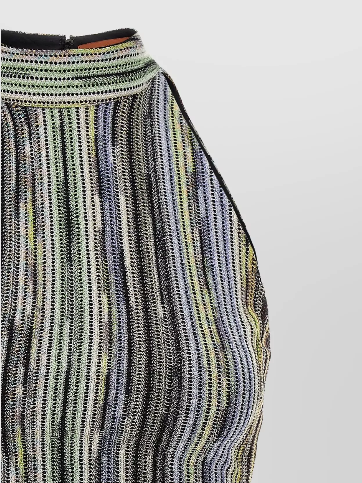 Missoni Striped Knit Halter Neckline Sleeveless Dress