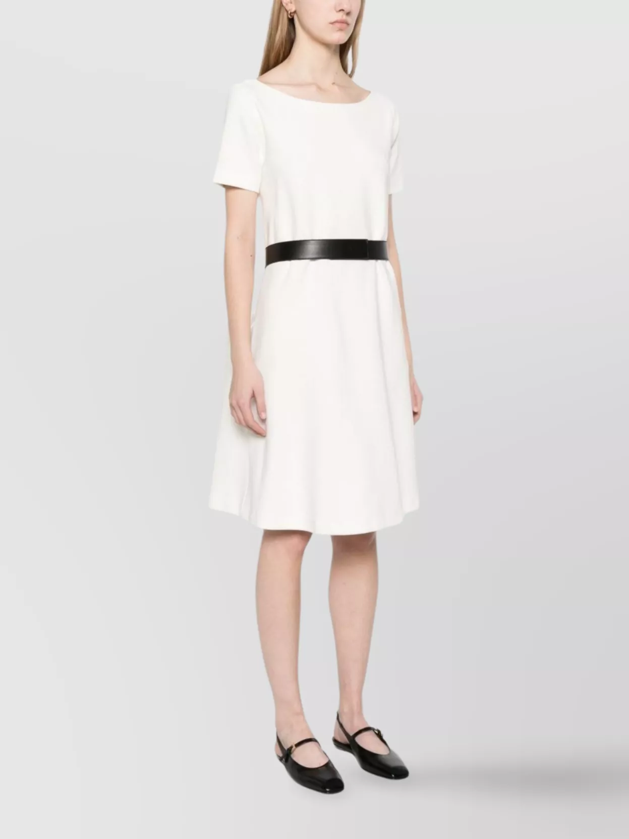 Emporio Armani Cotton Dress Waist Belted