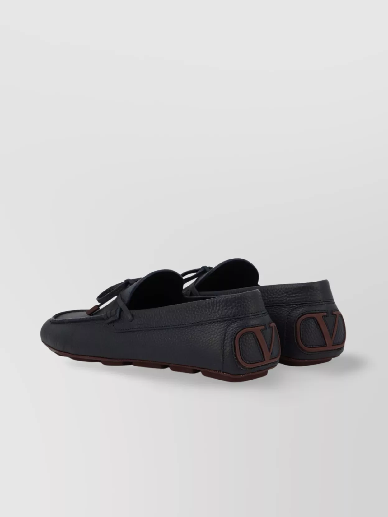 Valentino Garavani Leather Loafers With Bow Detailing And Rubber Sole