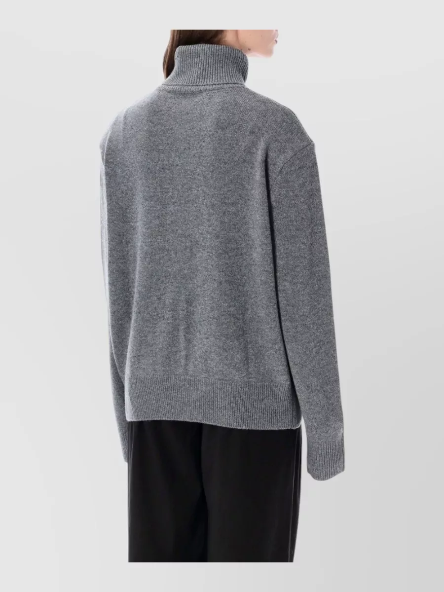 The Frankie Shop Wool Cashmere Ribbed Turtleneck Sweater