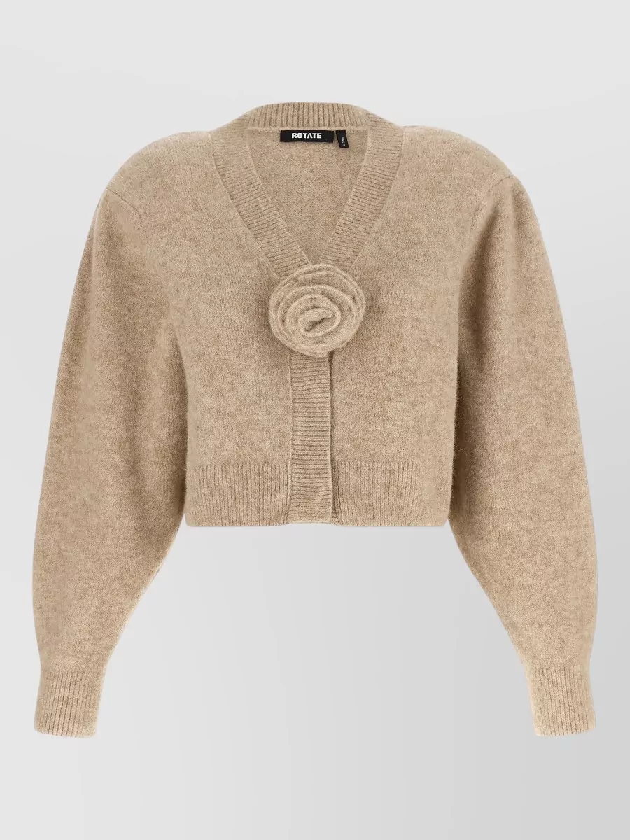 Rotate Birger Christensen 3d Flower Knit Cardigan