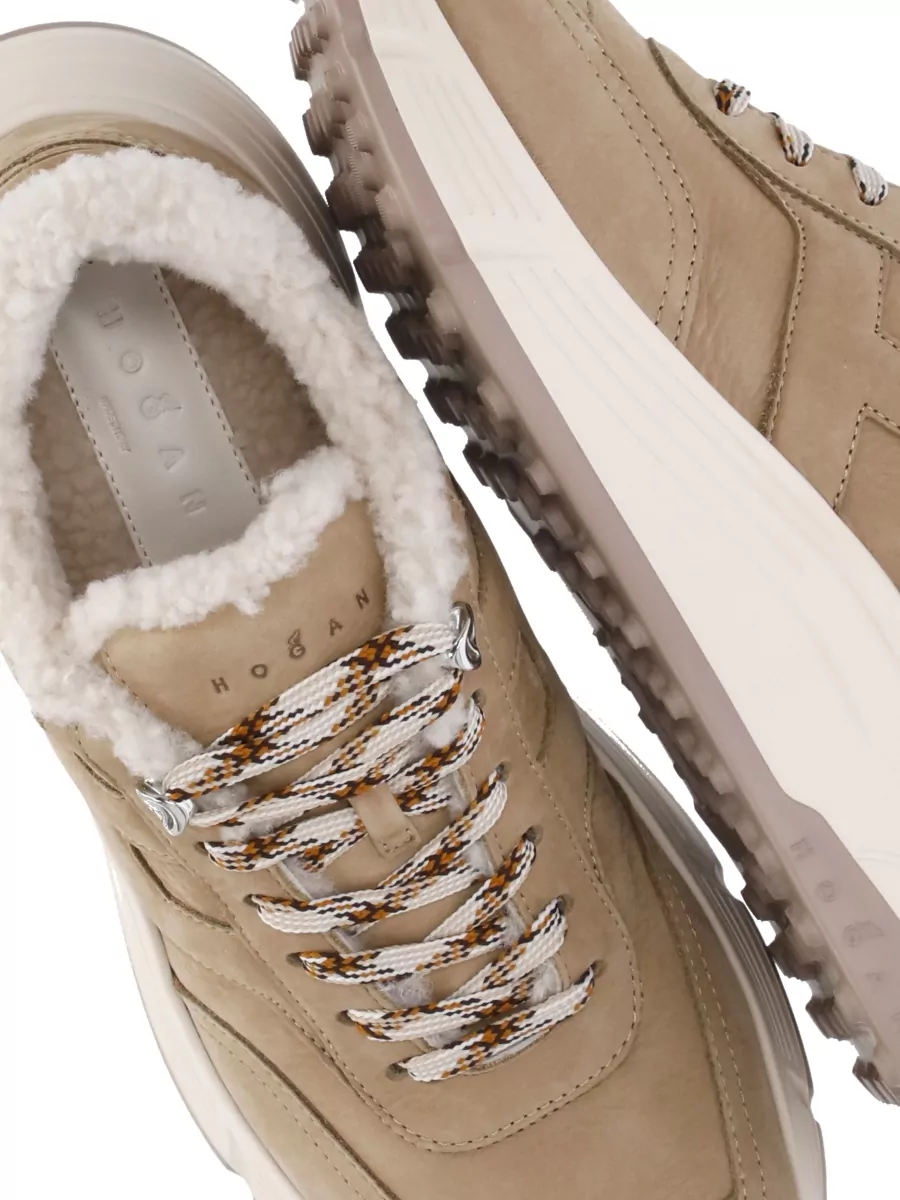 Hogan Calf Leather Low Top Lace-Up Sneakers