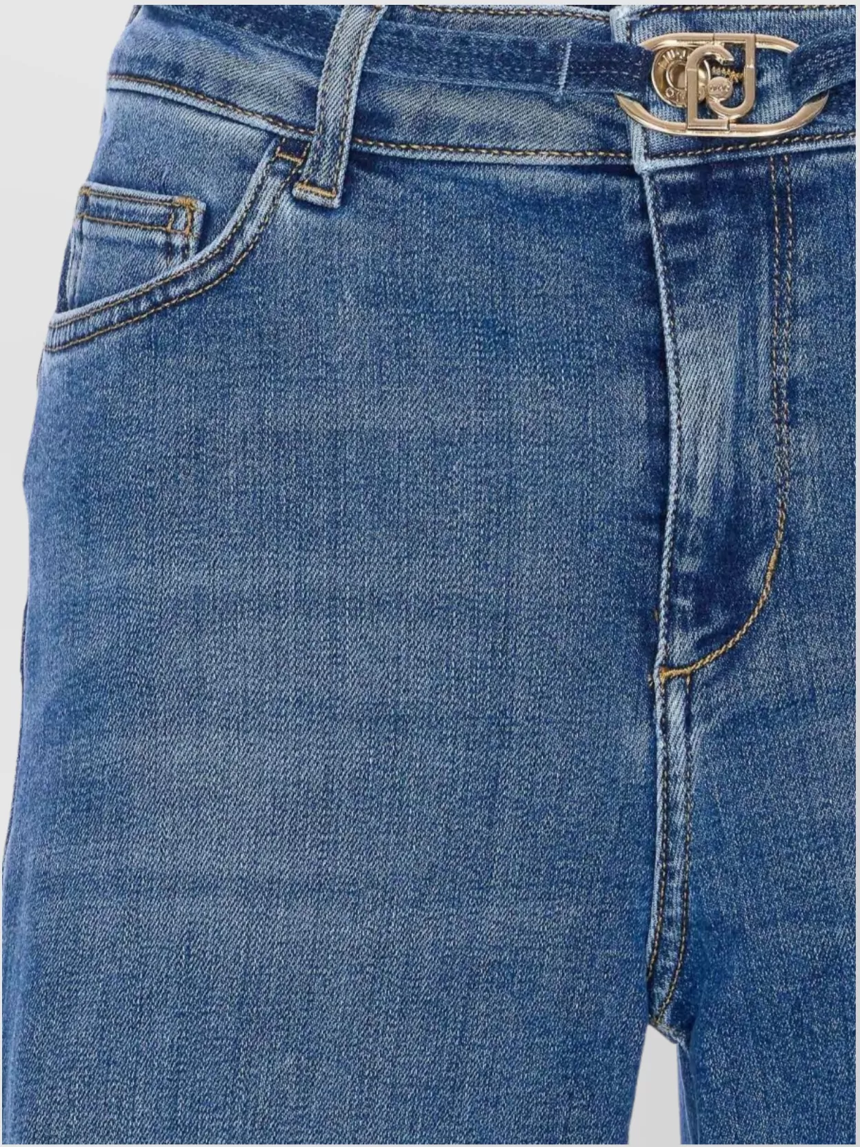 Liu Jo Wide-Leg Denim Jeans Logo Belt