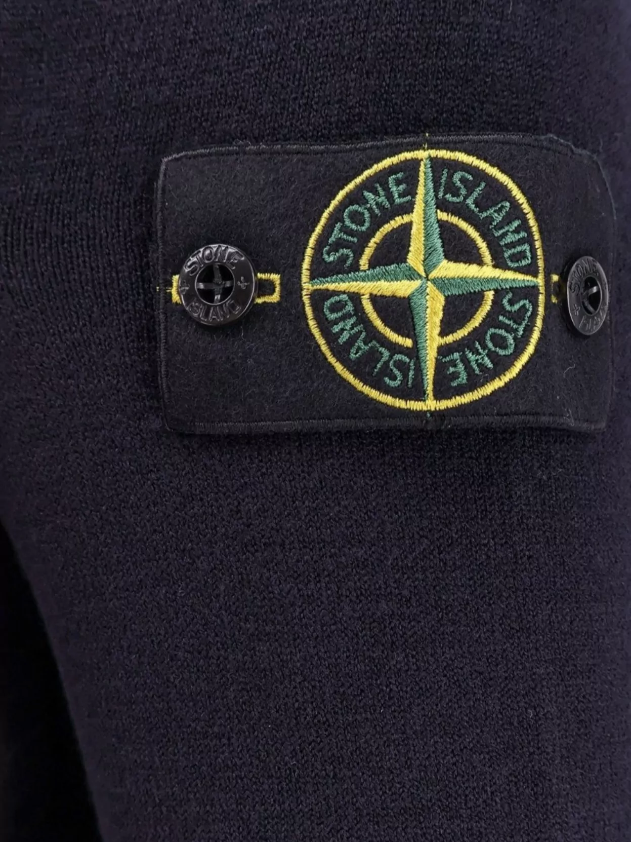 Stone Island Virgin Wool Blend Cardigan With High Collar