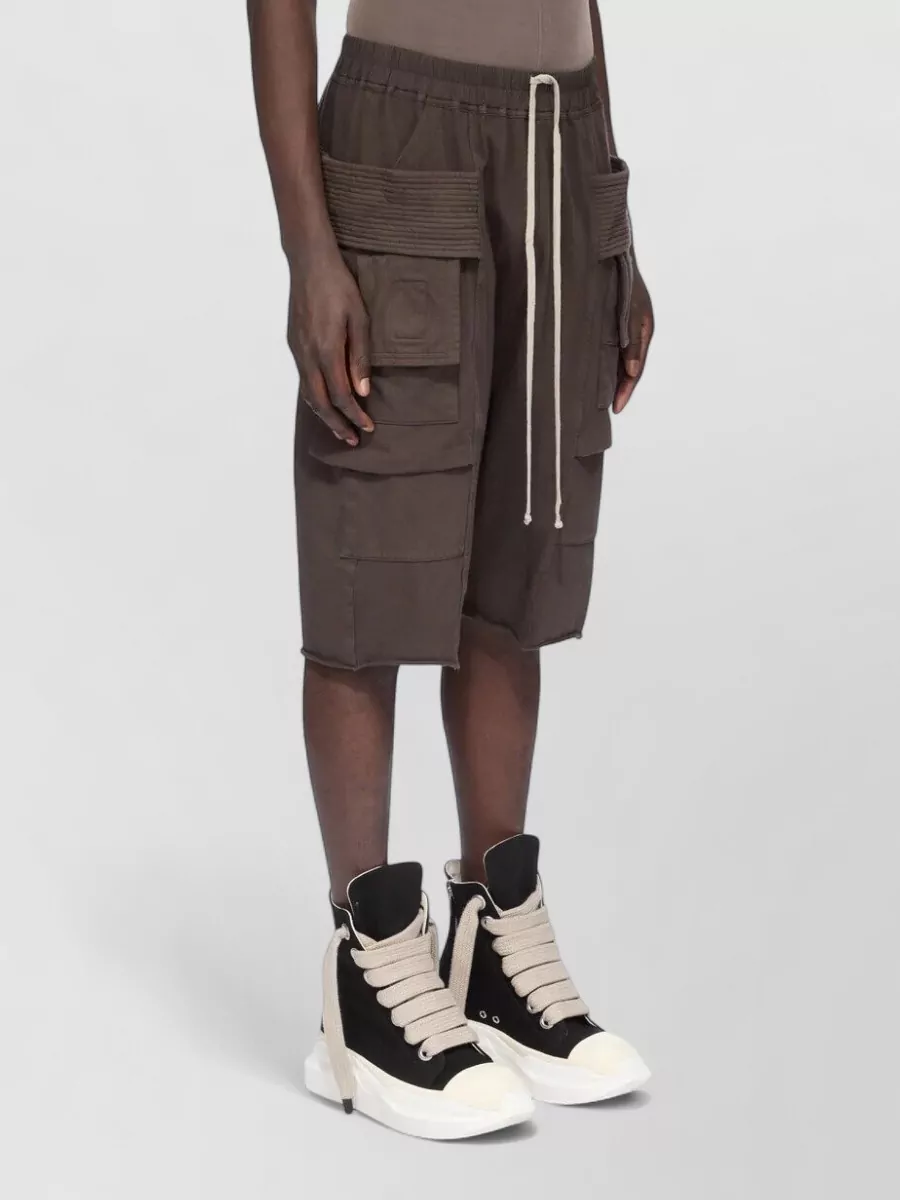 Rick Owens Drkshdw Cotton Drop-Crotch Cargo Bermuda Shorts