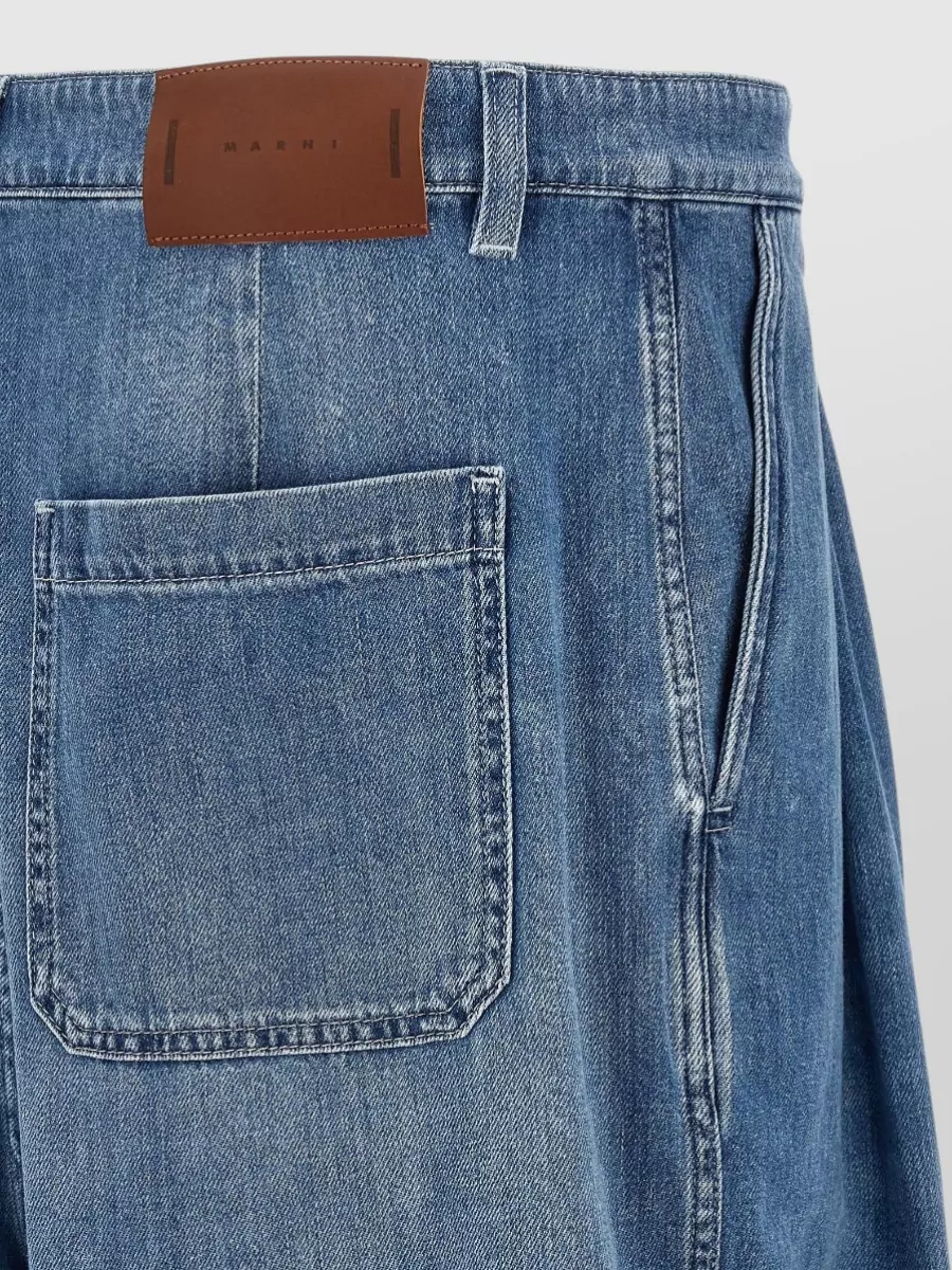 Marni Denim High-Rise Double-Pleated Wide-Leg Jeans
