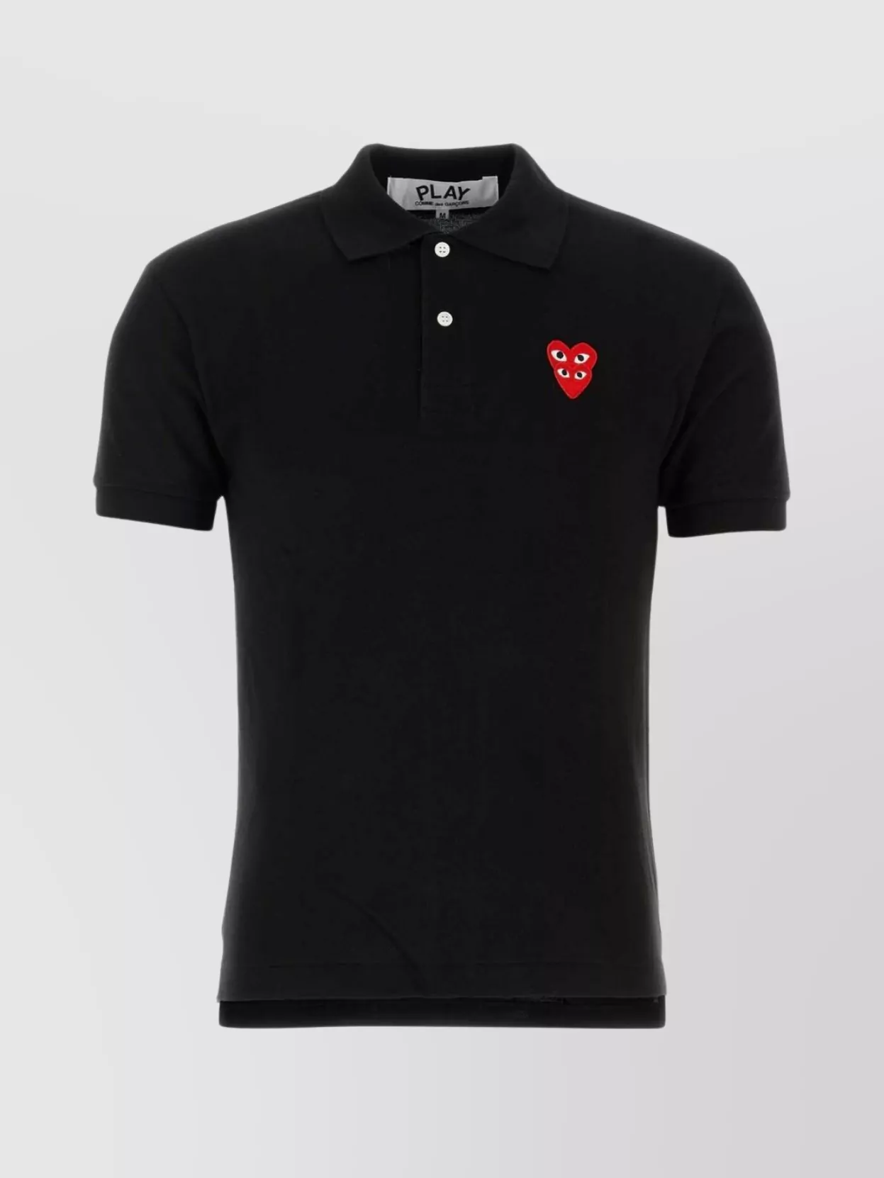 Shop Comme Des Garçons Play Short Sleeve Ribbed Collar Polo Shirt