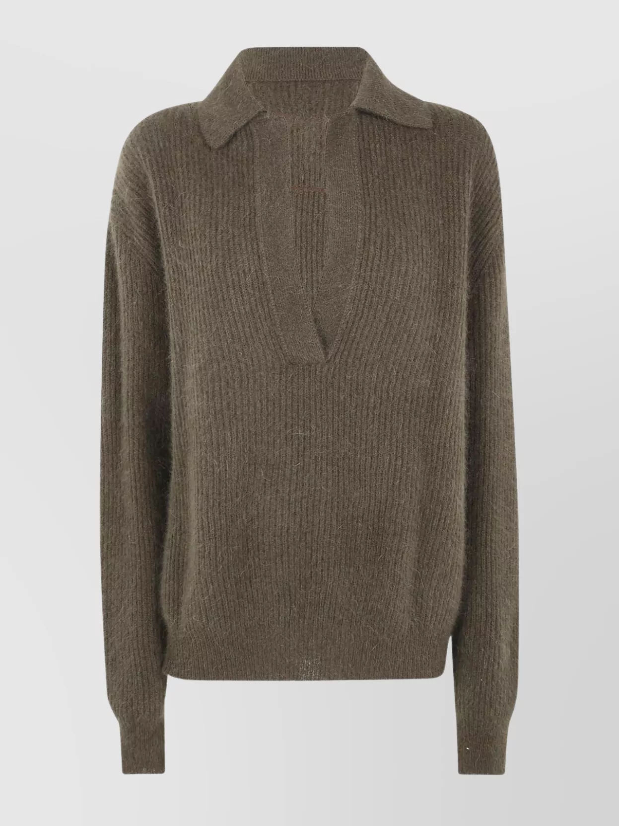 Uma Wang Long Sleeve Ribbed Polo Shirt Design