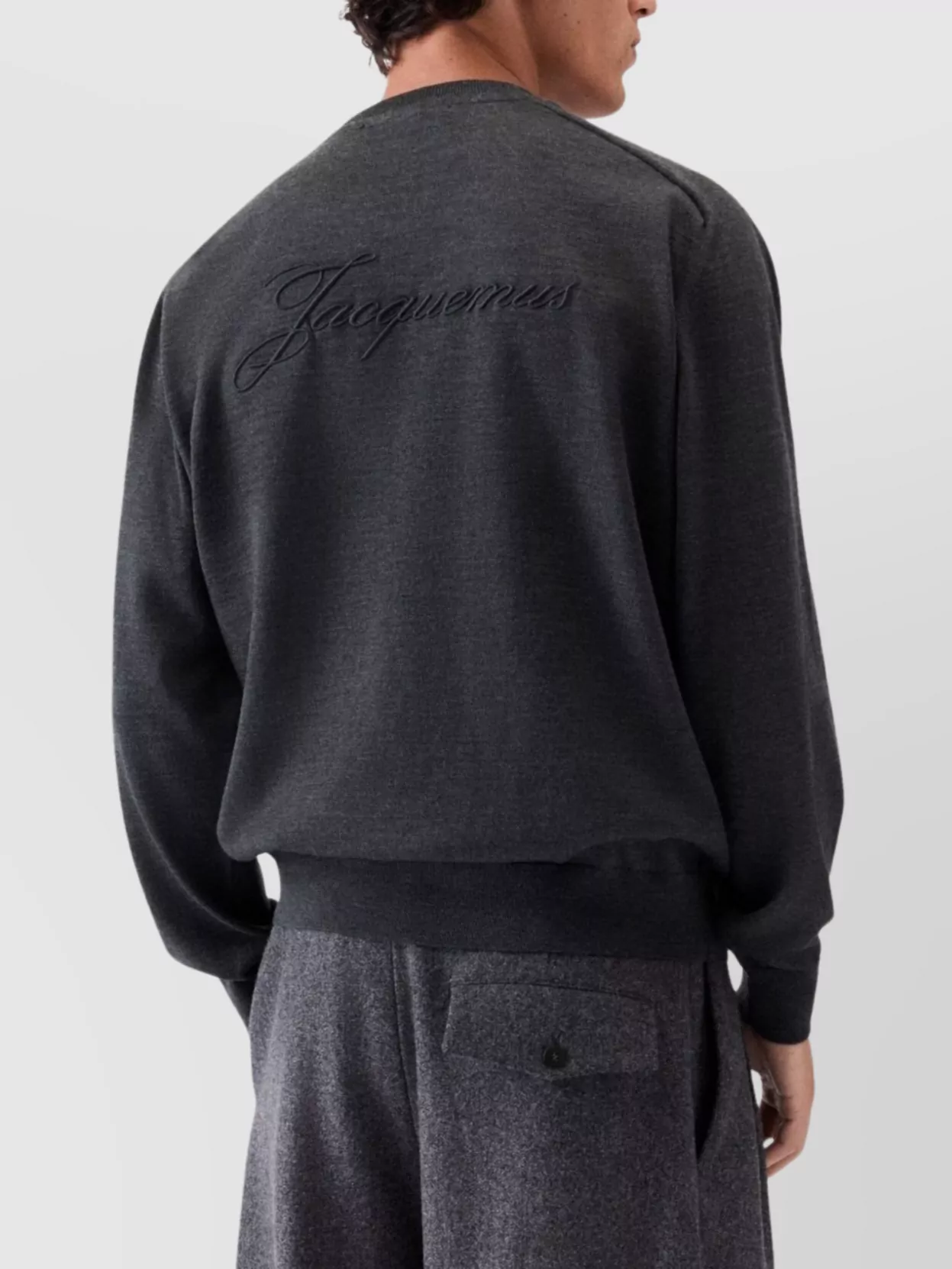 Jacquemus Long Sleeve Crewneck Sweater With Ribbed Cuffs