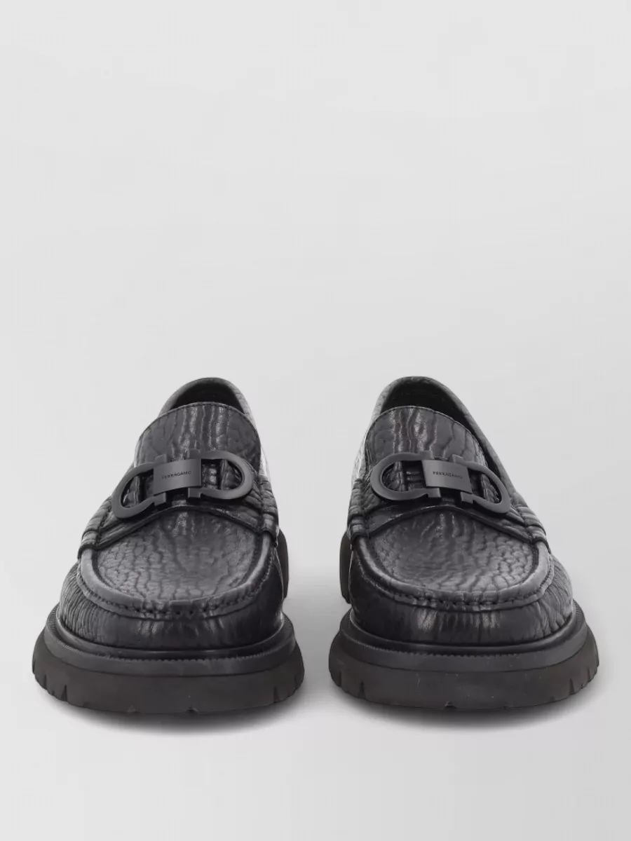Ferragamo Loafers Chunky Sole Round Toe Design