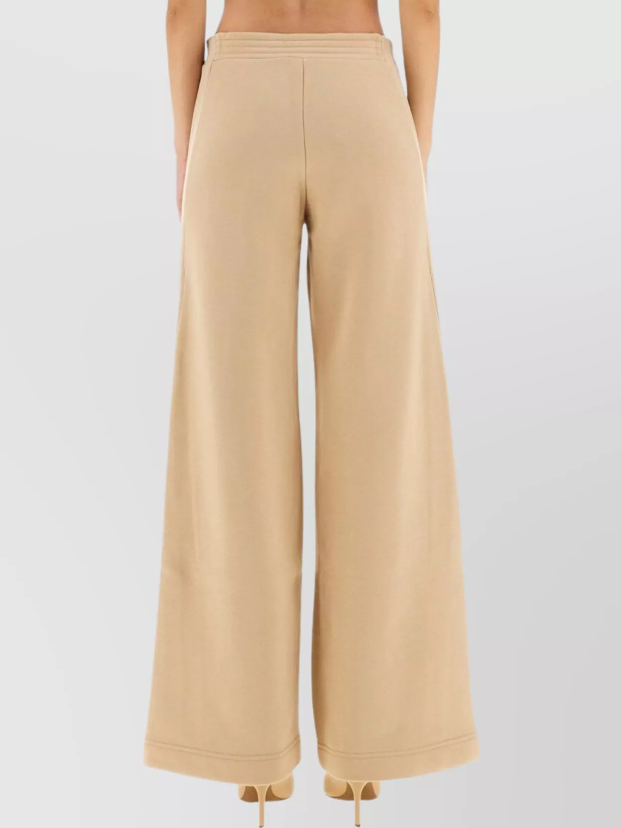 Max Mara High-waisted Wide-leg Trousers Belt Loops In Nude