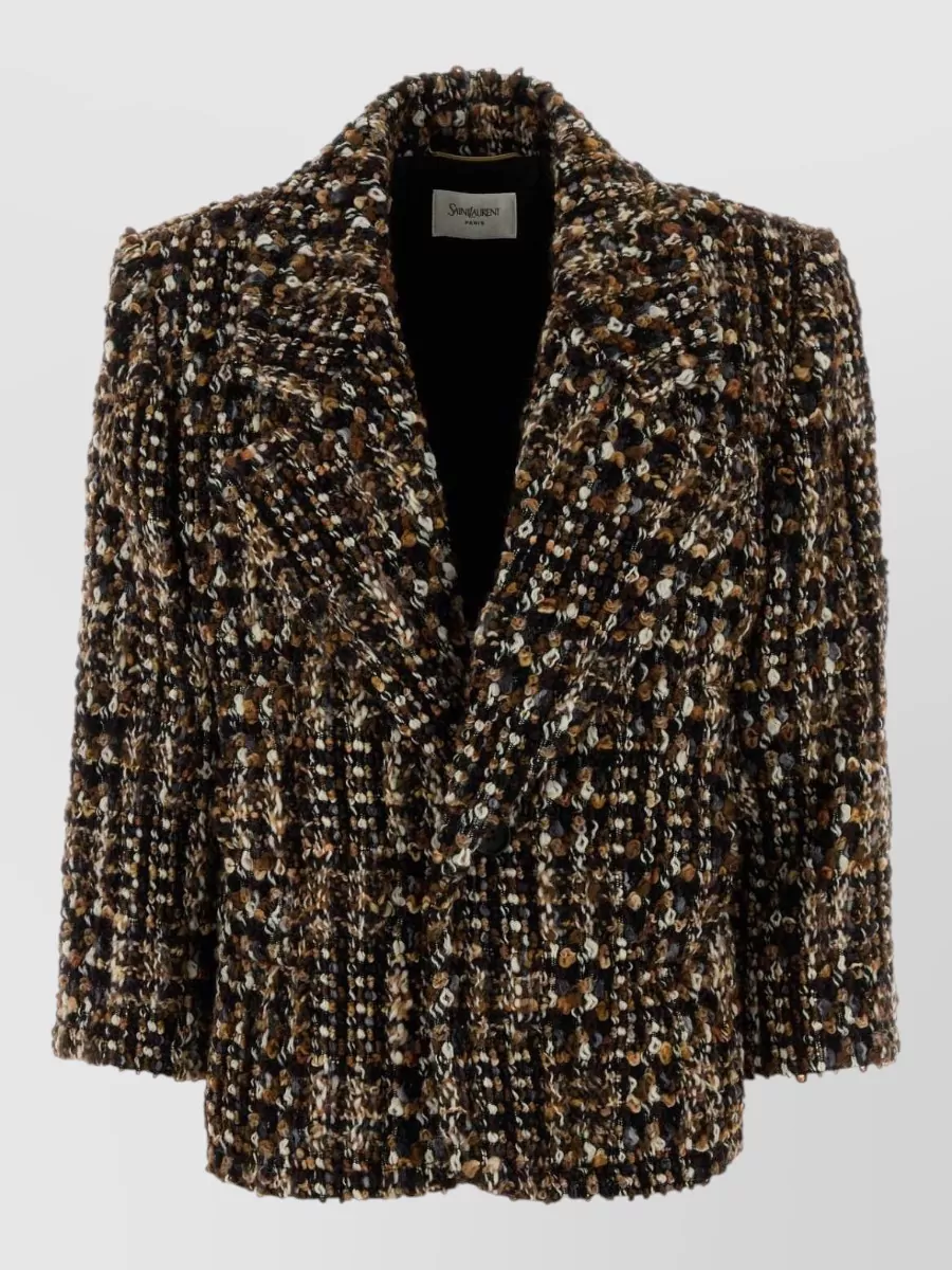 Saint Laurent tweed single-breasted coat