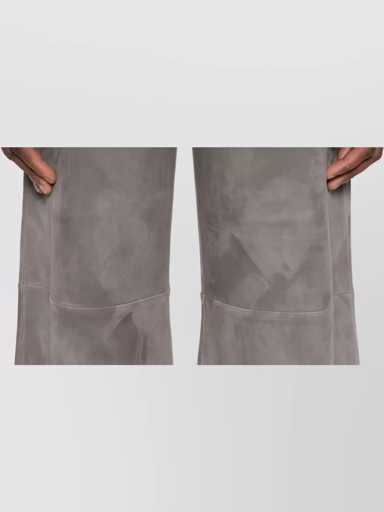 Forte Forte High-waisted Wide-leg Leather Trousers In Gray