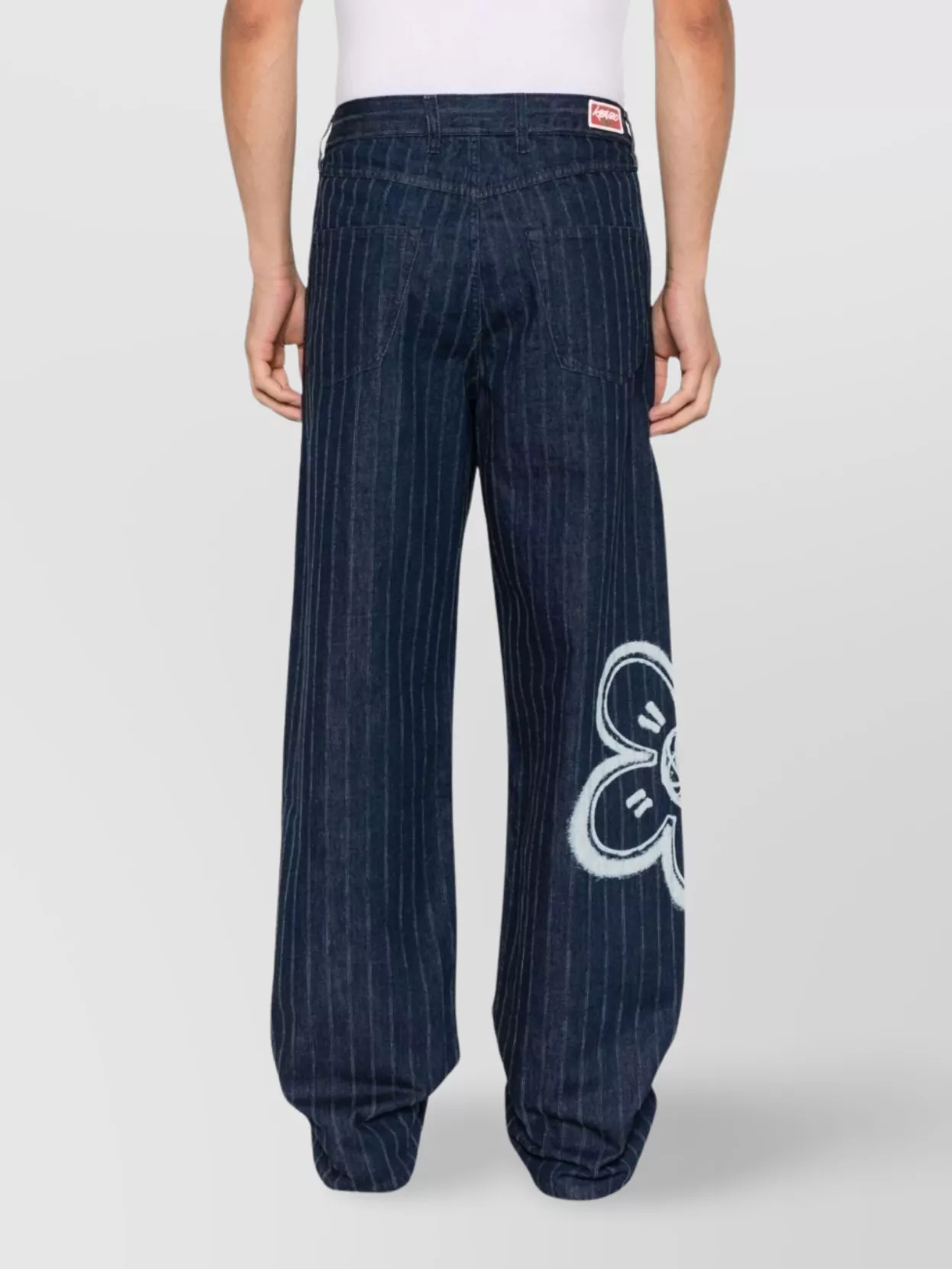 Kenzo Relaxed Fit Pinstripe Floral Trousers