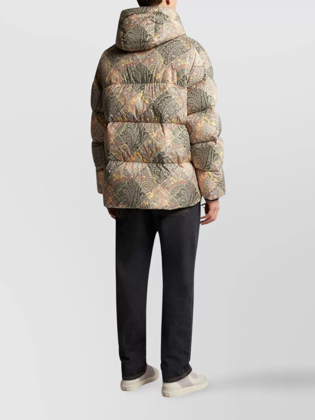 Etro Puffer Jacket With Hooded Paisley Print