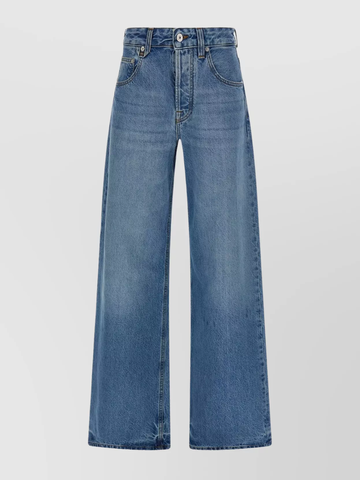 Jacquemus Wide Leg Denim Trousers With Belt Loops In Blue