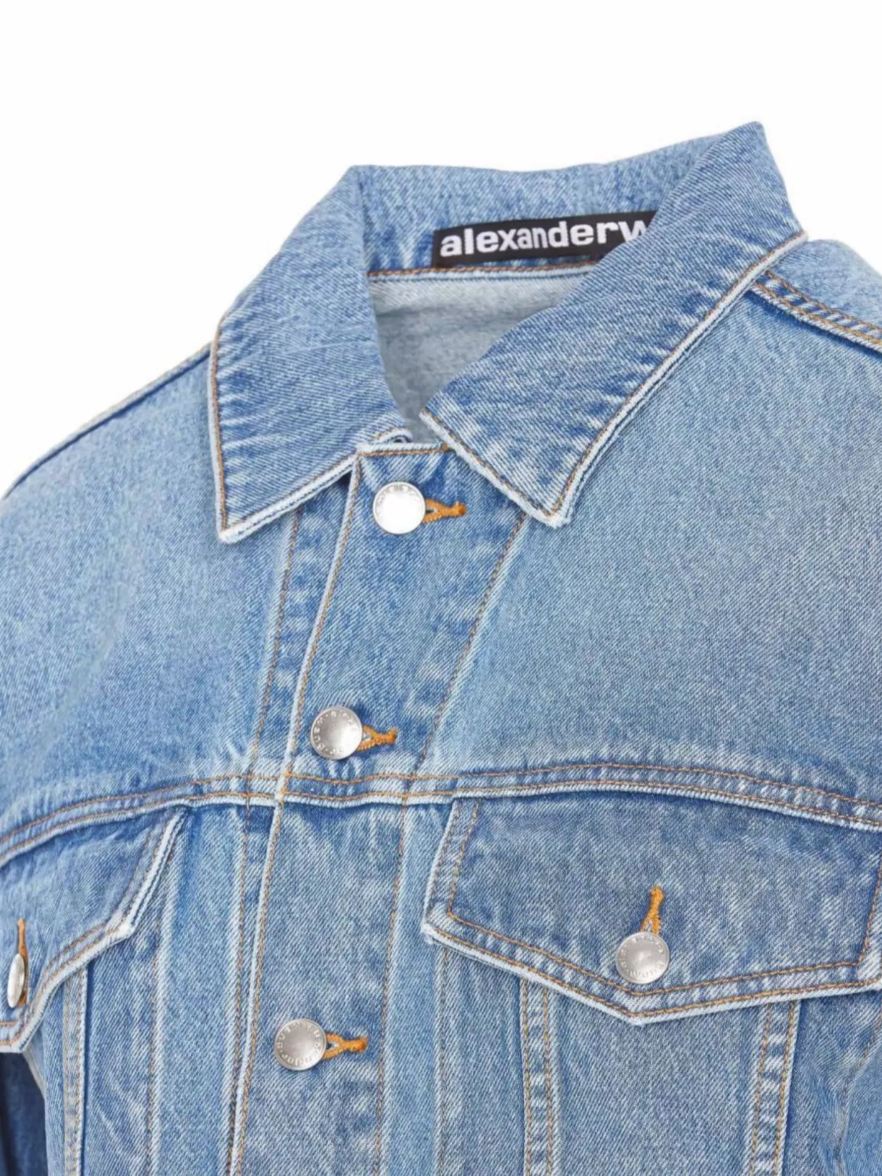Alexander Wang Denim Jacket With Contrast Stitching And Front Pockets