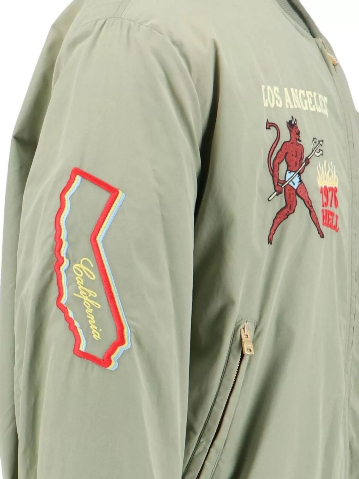 Amiri Embroidered Casual Jacket With Colorful Patches In Green