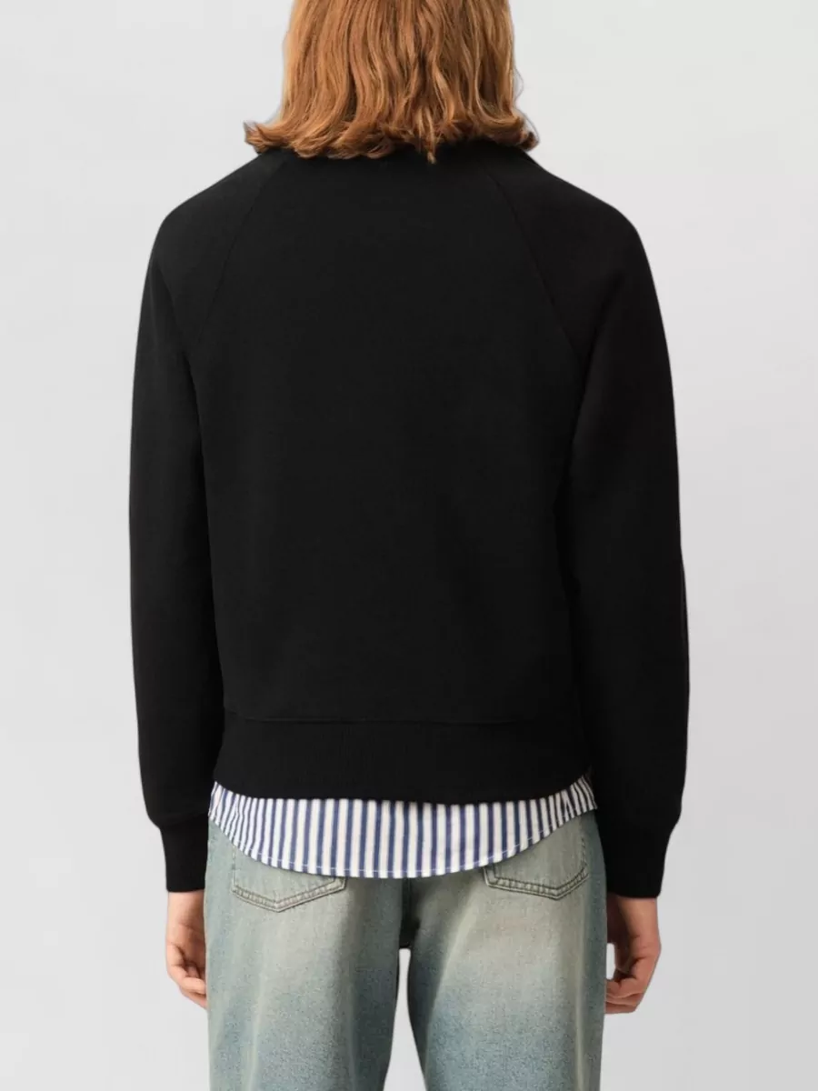 Ami Paris Cotton Boxy Zip Sweatshirt