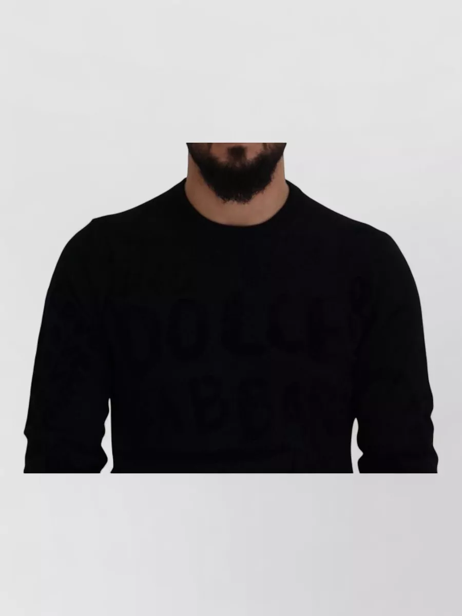 Dolce&Gabbana Wool Logo Pattern Crewneck Sweater