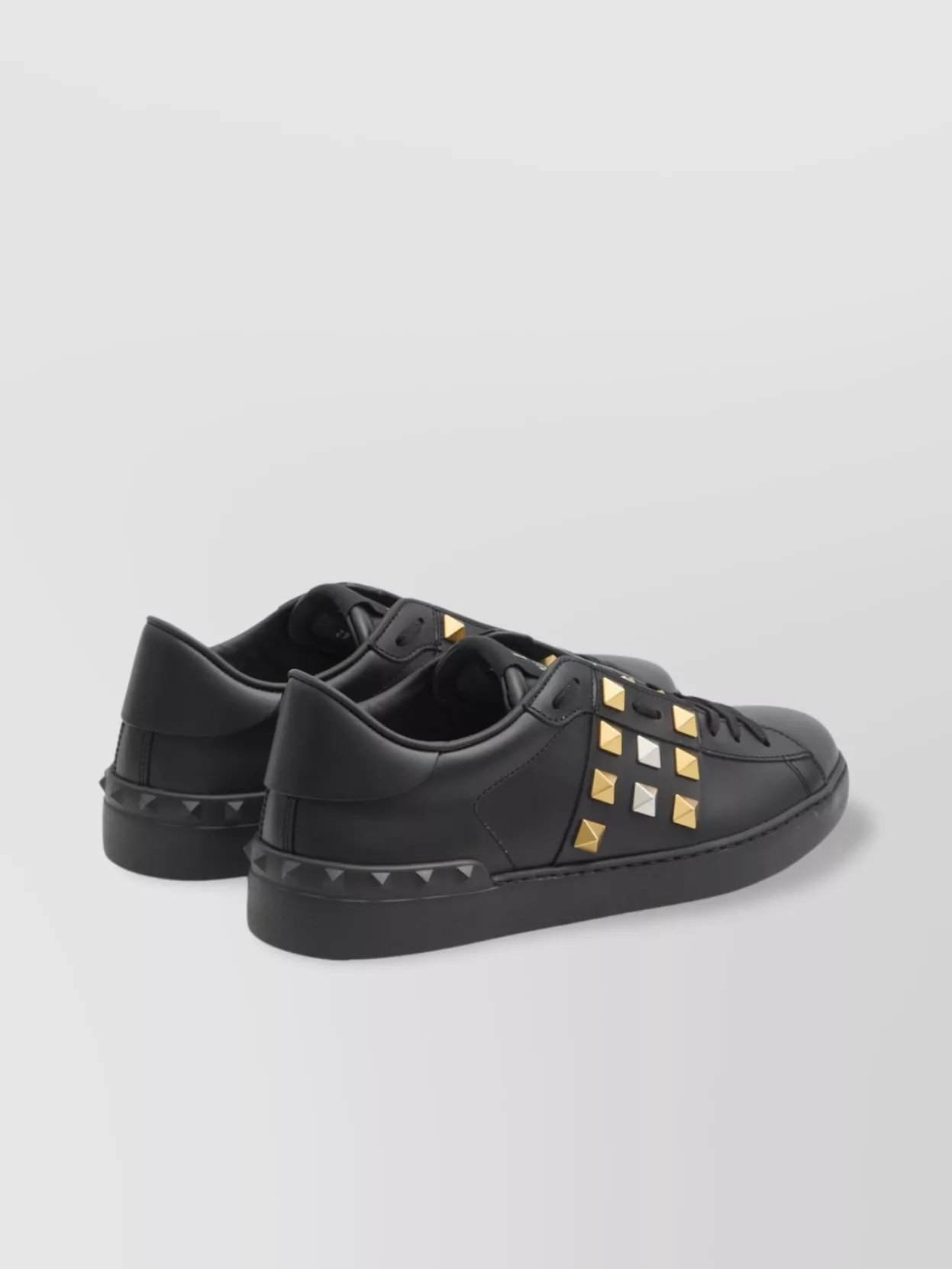 Valentino Garavani Studded Leather Sneakers Rubber Sole