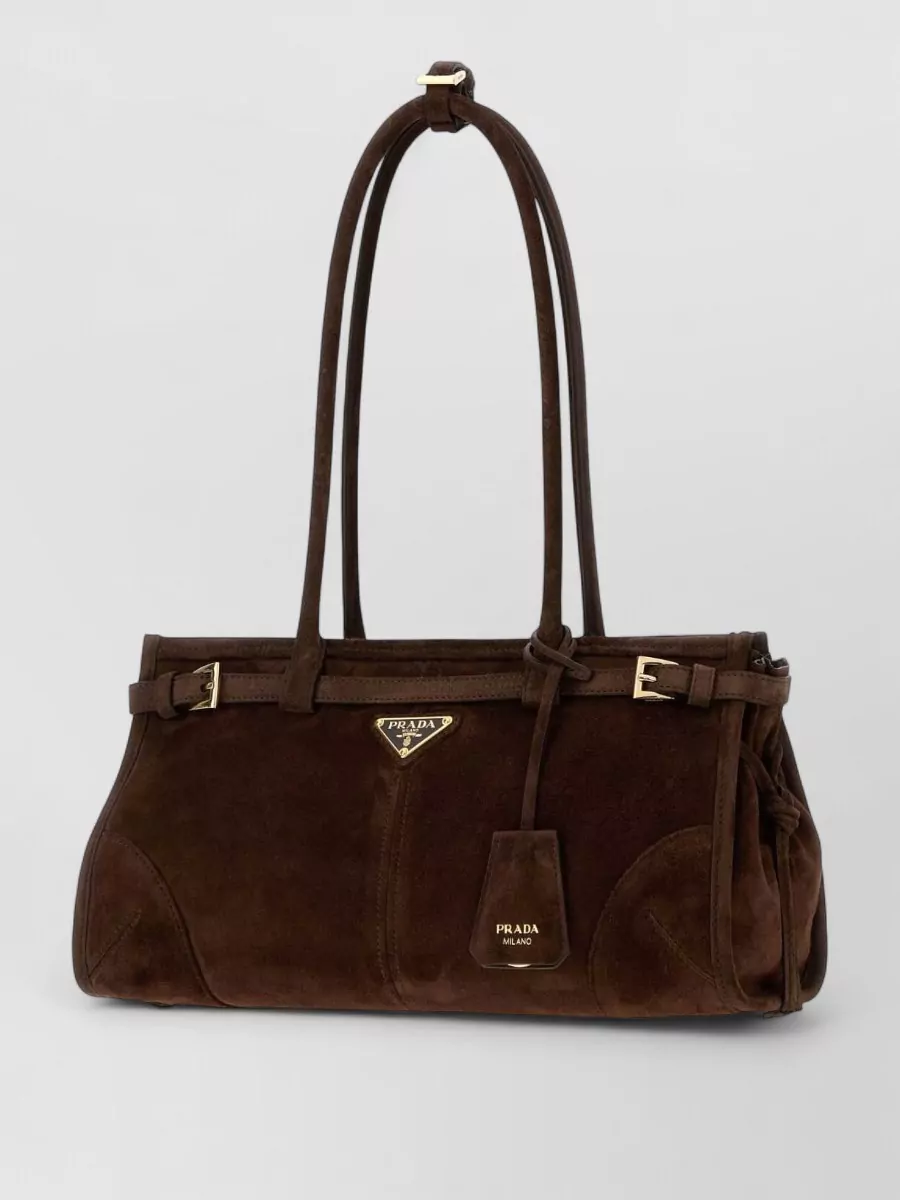 Prada Bonnie medium suede leather tote bag
