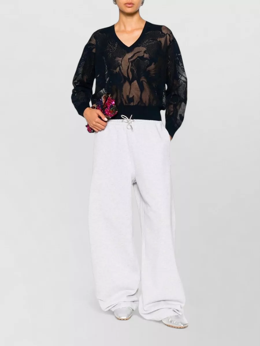 Dries Van Noten Cotton Lace V-Neck Sweater
