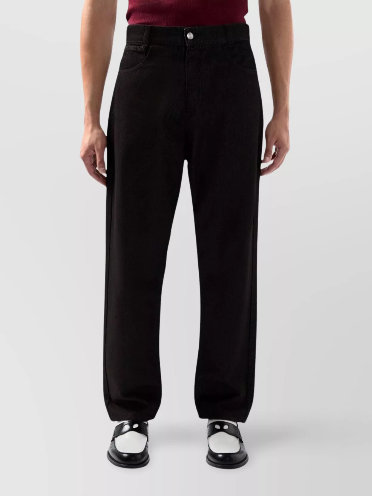 Gcds Denim Carrot Fit Trousers With Sprayed Effect