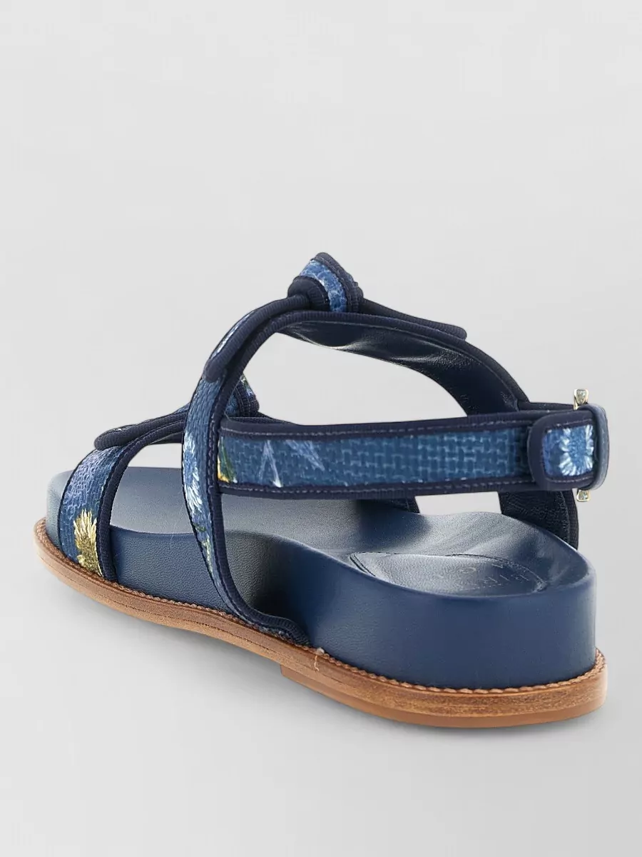 Alexandre Birman Leather Grosgrain Raffia Sport Sandals