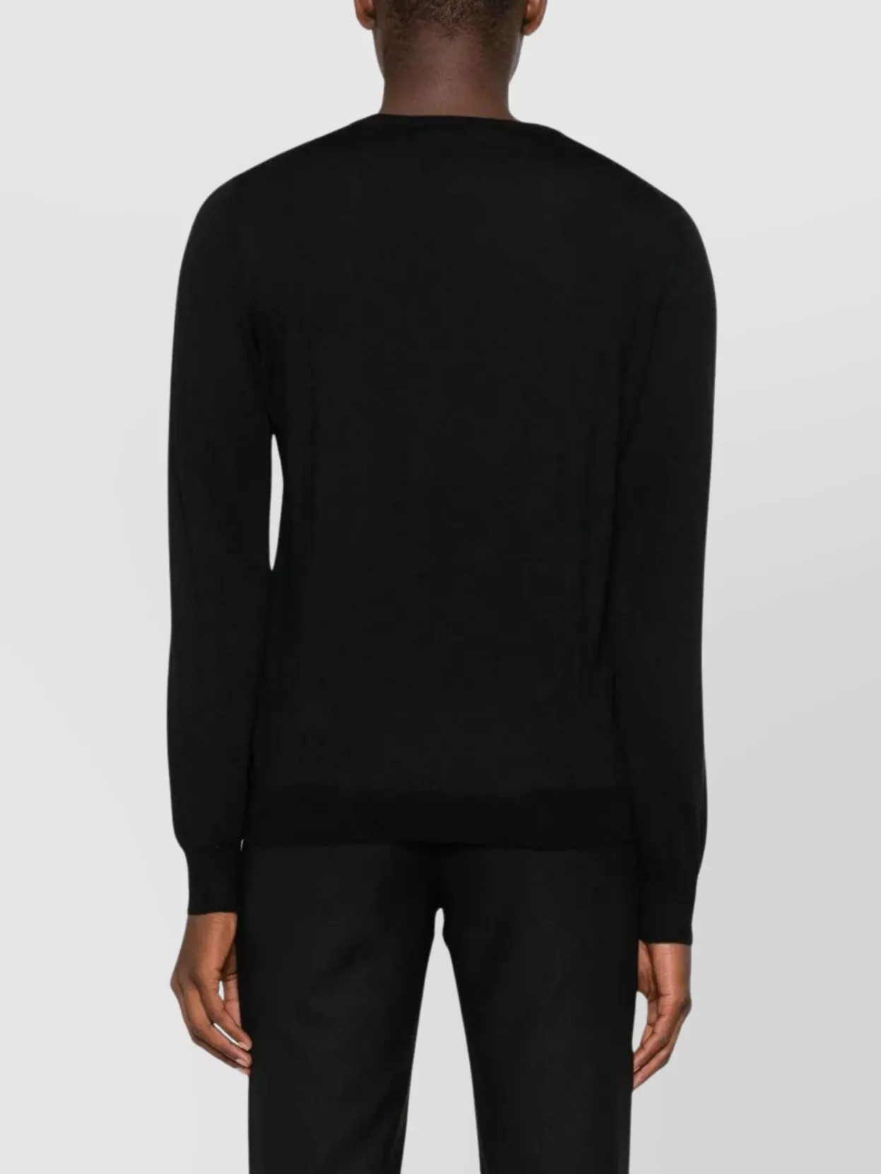 Tagliatore Ribbed Hem Crew Neck Long Sleeve Pullover