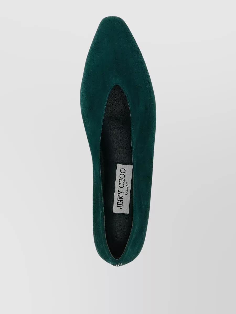 Jimmy Choo Suede V-Neck Ballerina Flats