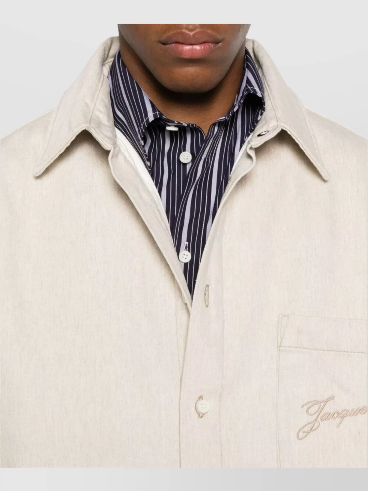 Jacquemus Button-Down Shirt Curved Hemline Long Sleeves