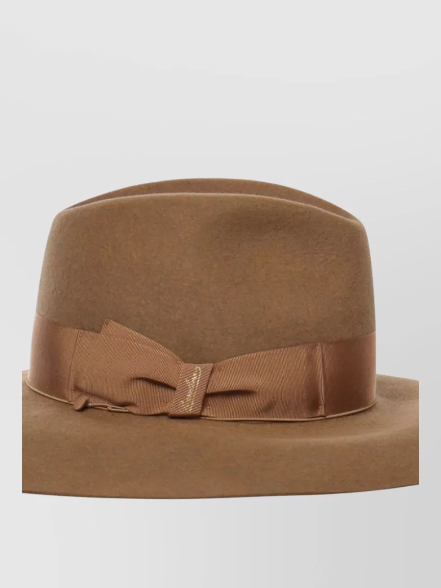 Borsalino Rabbit Fur Wide Brim Fedora Hat