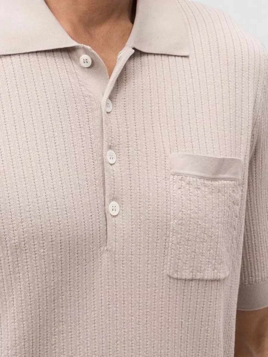 Brunello Cucinelli Short Sleeve Polo Shirt Jacquard Weave