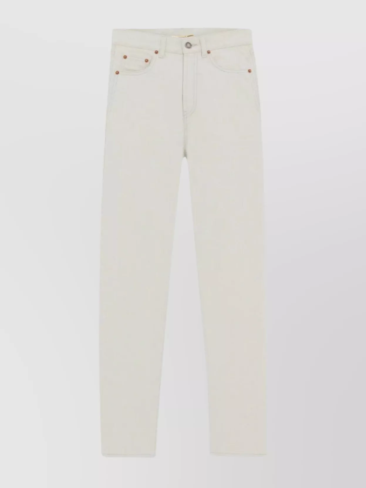 Shop Saint Laurent High Waist Slim Jeans With Belt Loops