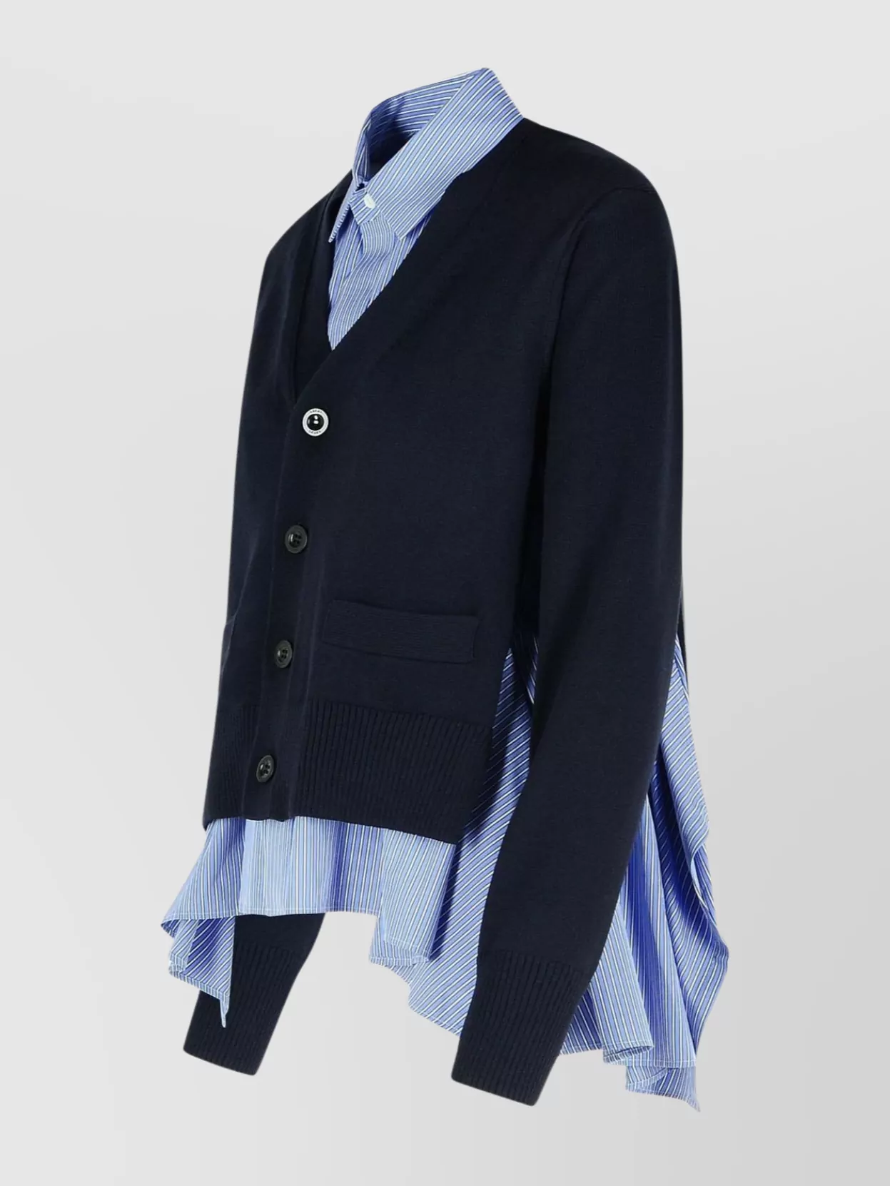 Shop Sacai Layered Cotton Blend Knitwear