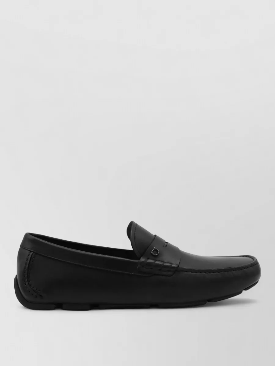 Ferragamo Loafers Round Toe Rubber Sole Stitching