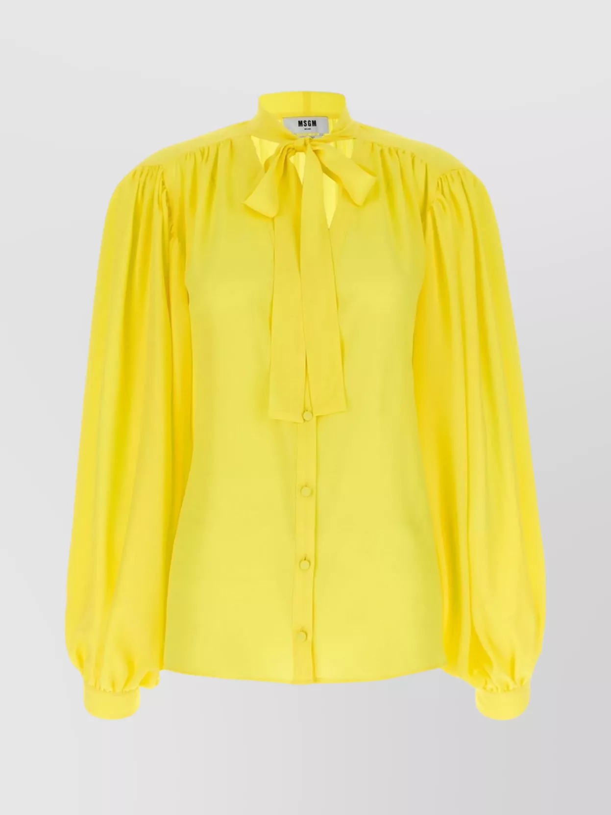 Msgm Bow Neck Shirt With Pleated Shoulders
