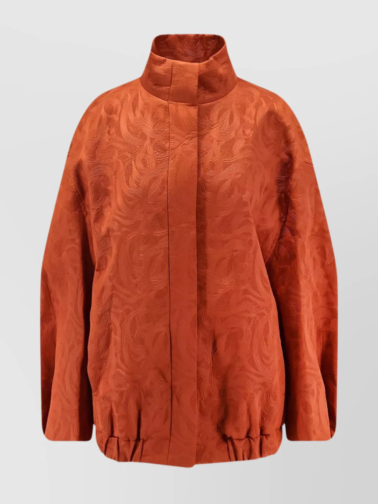 Dries Van Noten Neoprene Jacket Featuring Damask Texture In Orange