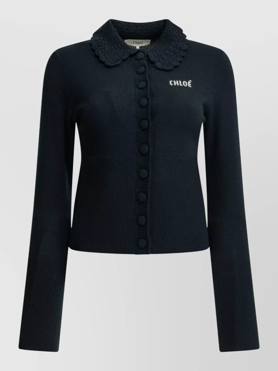 Chloé wool fitted collared cardigan