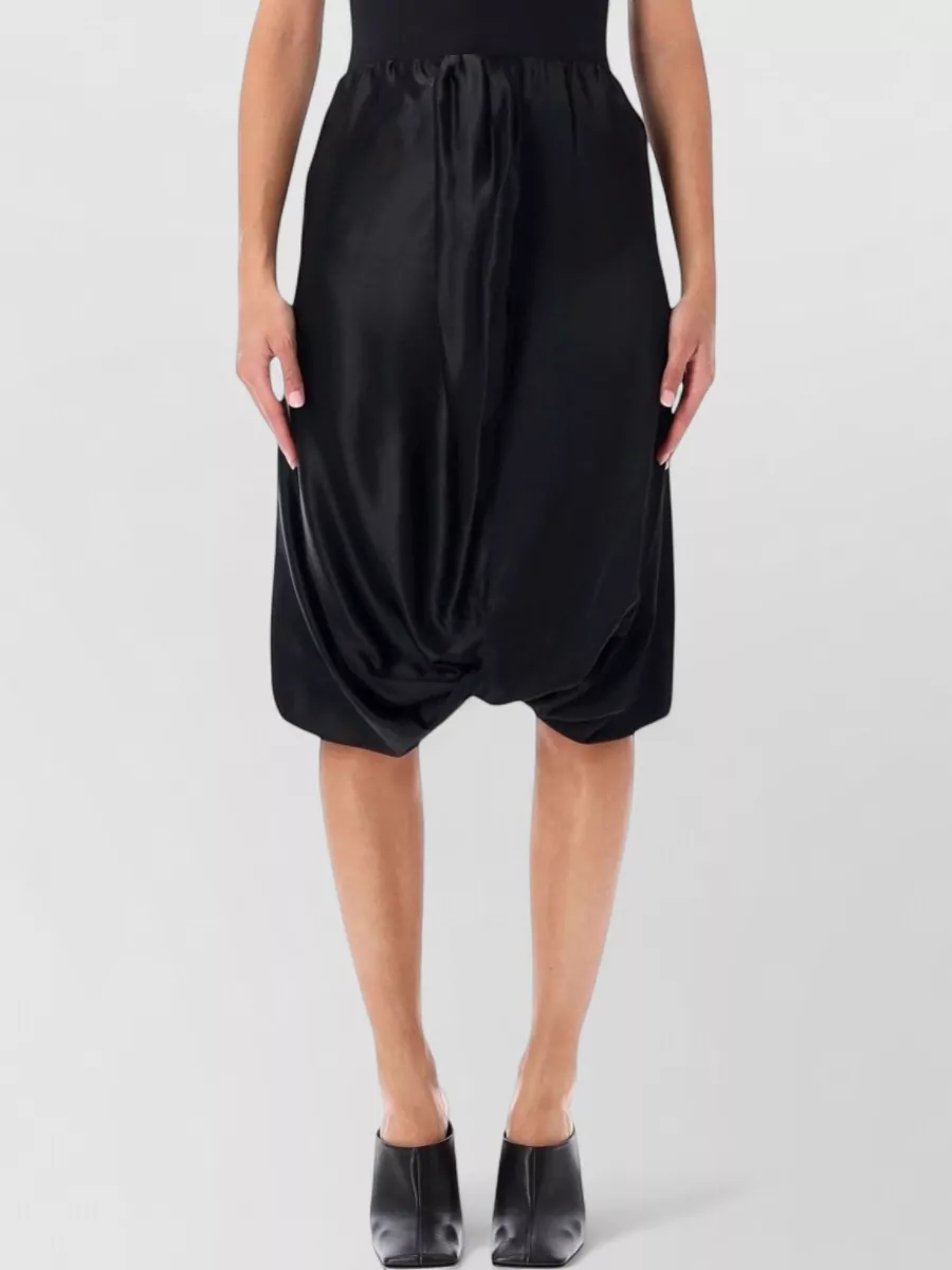 7 For All Mankind satin strapless draped mini dress