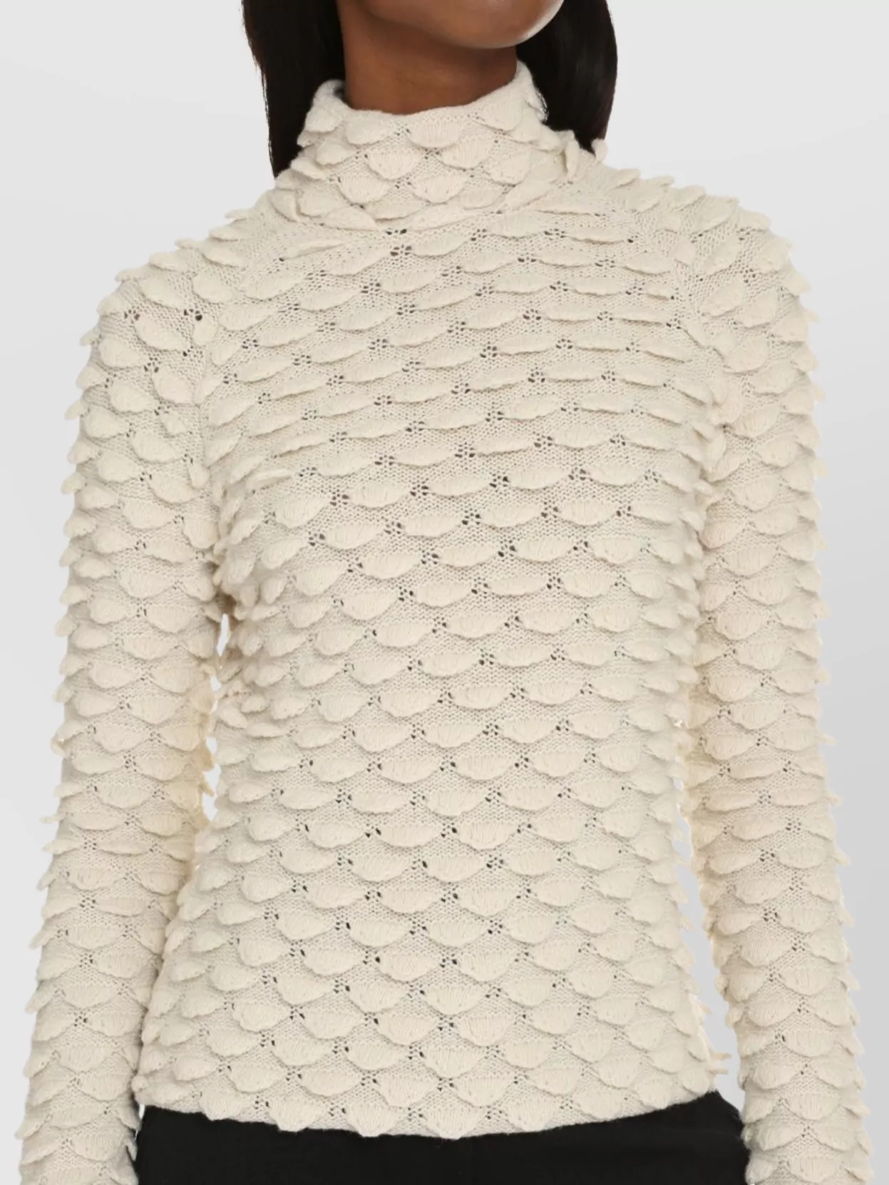 Bottega Veneta Knit Turtleneck Sweater With Fish Scale Design