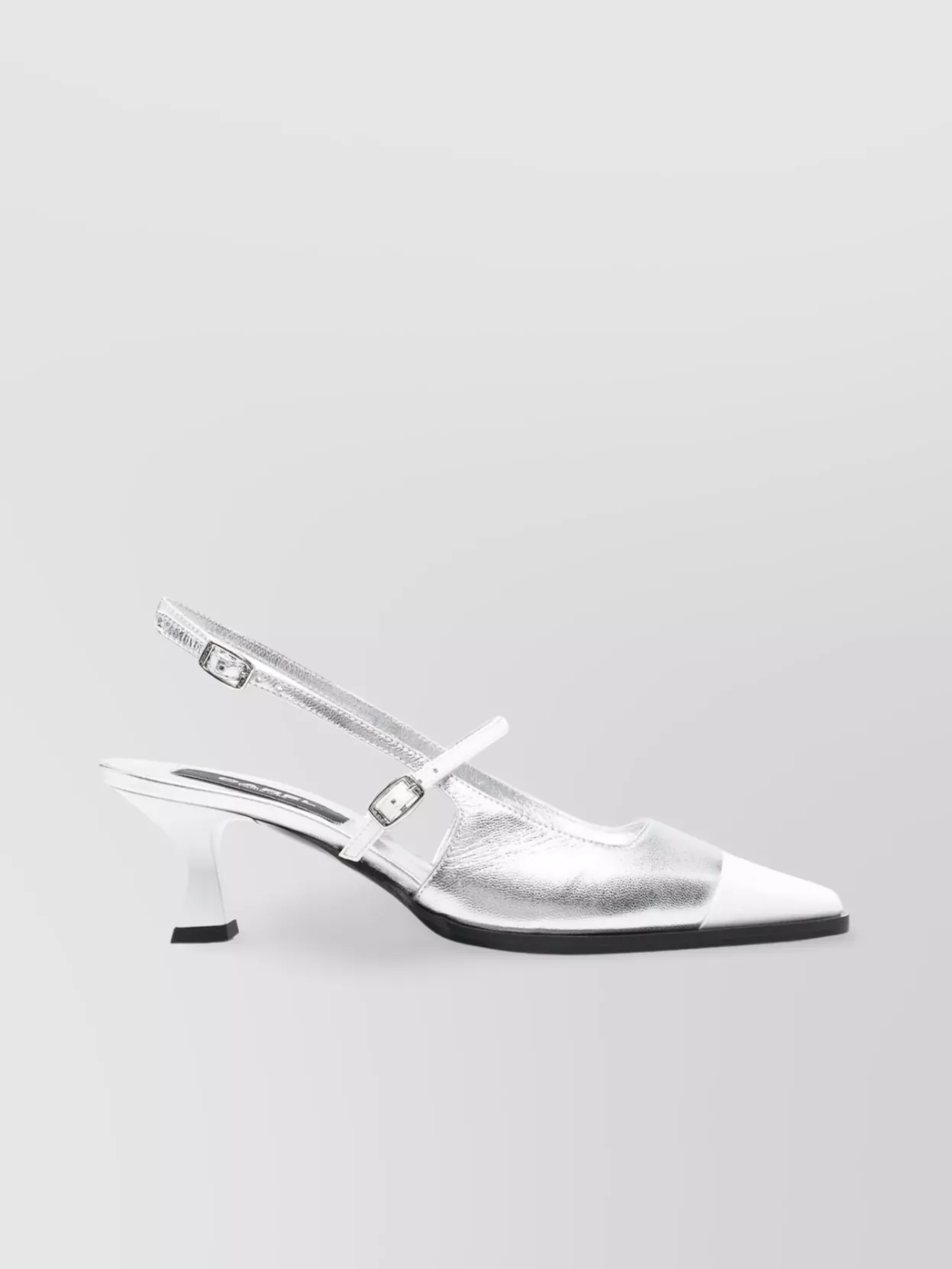 Carel Paris Mid Heel Pointed Toe Two-Tone Sandal