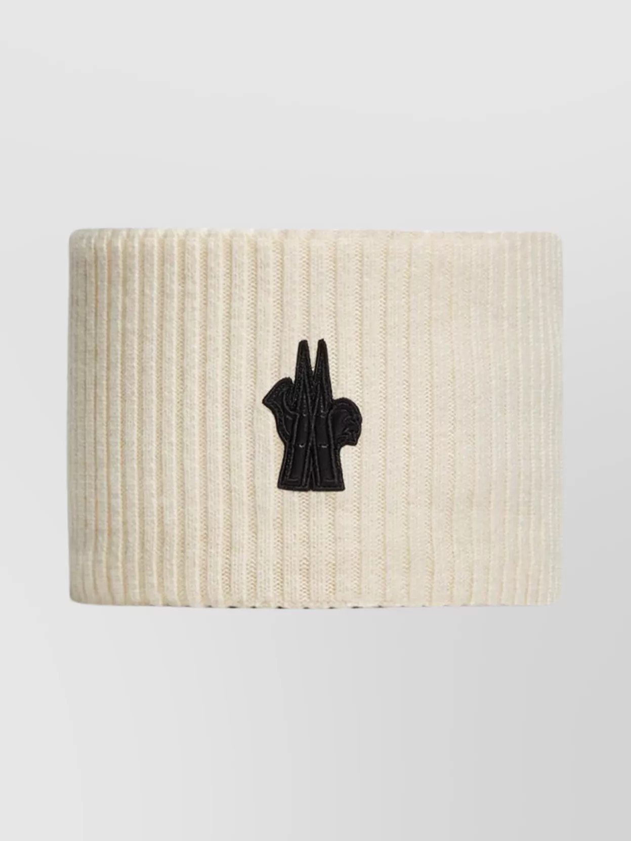 Moncler Fine Wool Headband Tricolor Stripe In Neutral
