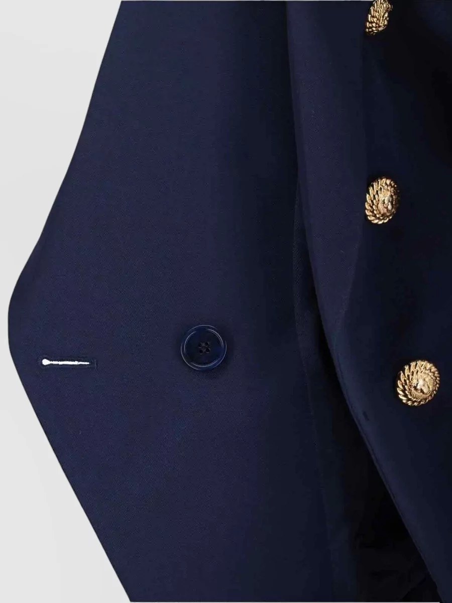 Balmain Double Breasted Blazer Peak Lapels Buttons