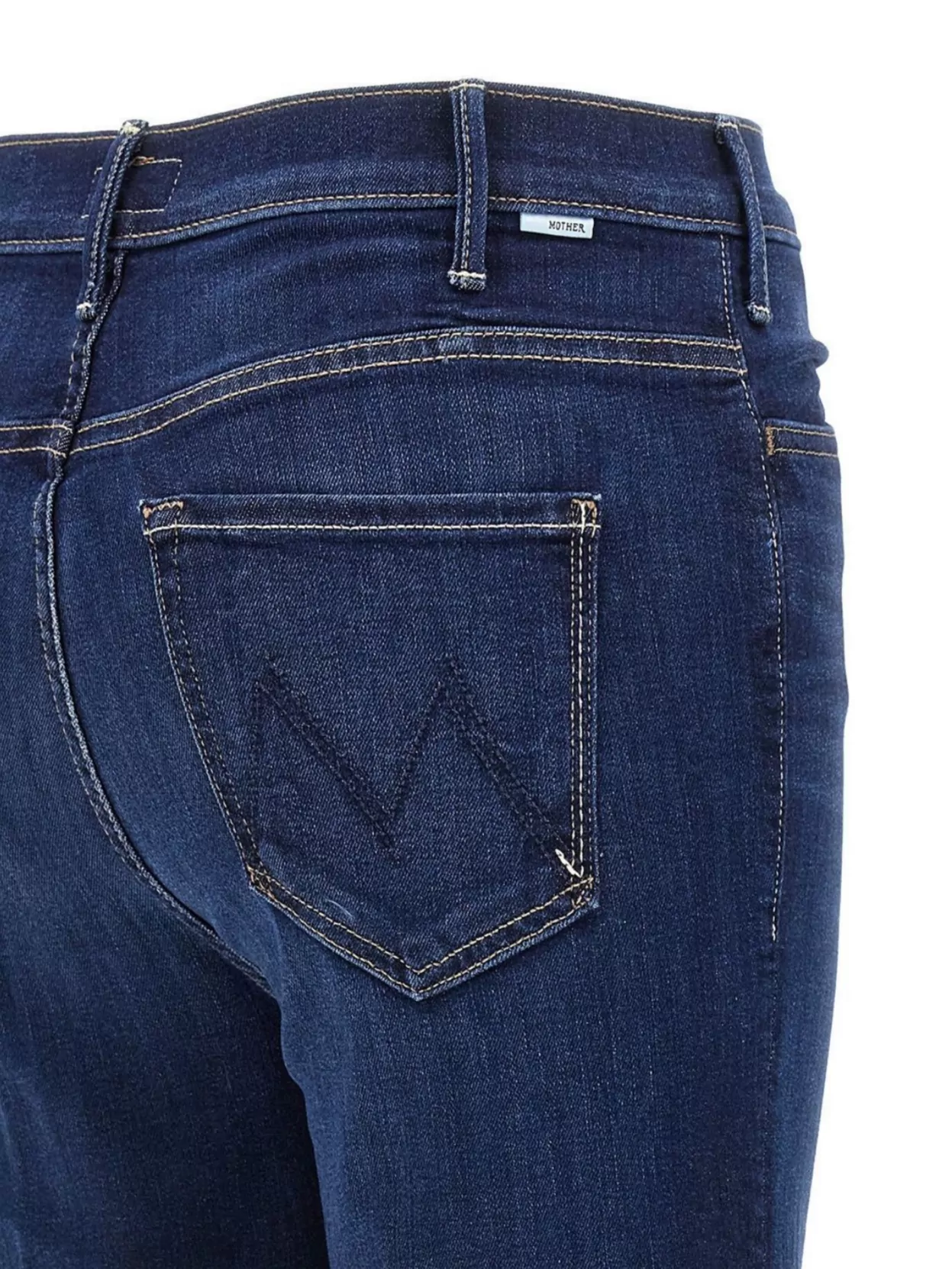 Mother Womens Did You Bring Me Anythin The Bookie Heel Straight-leg High-rise Denim Jeans In Blue