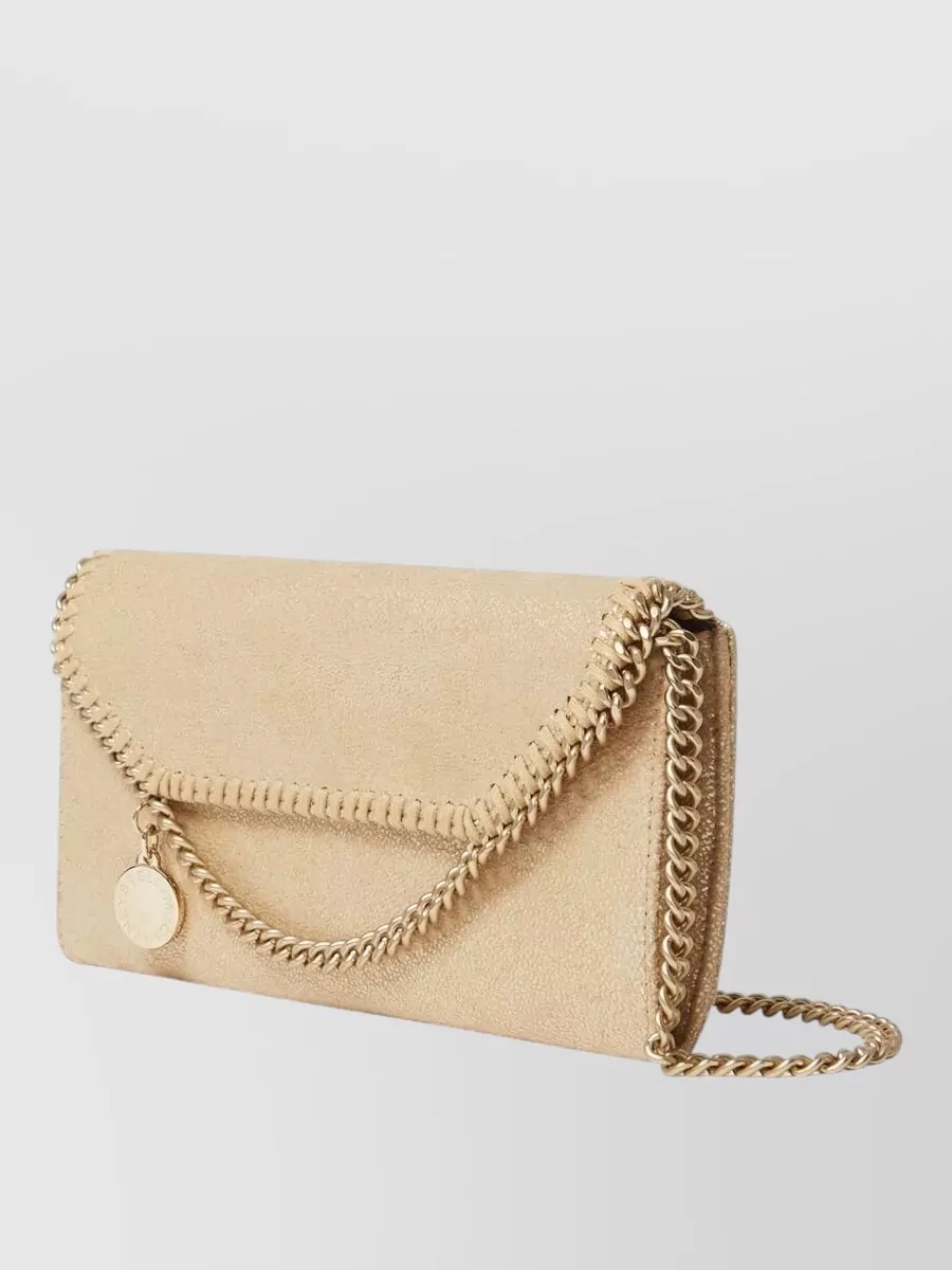 Stella Mccartney Chain Strap Envelope Wallet With Metallic Finish