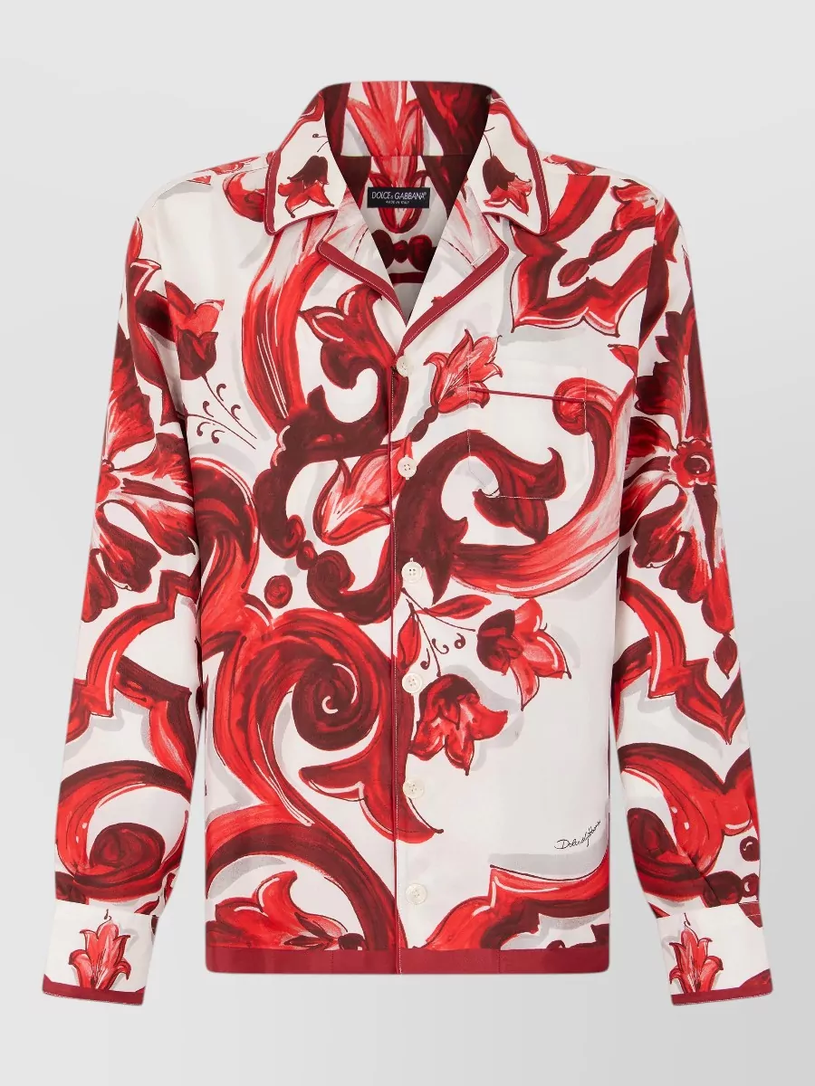 Dolce&Gabbana silk floral print long sleeve shirt