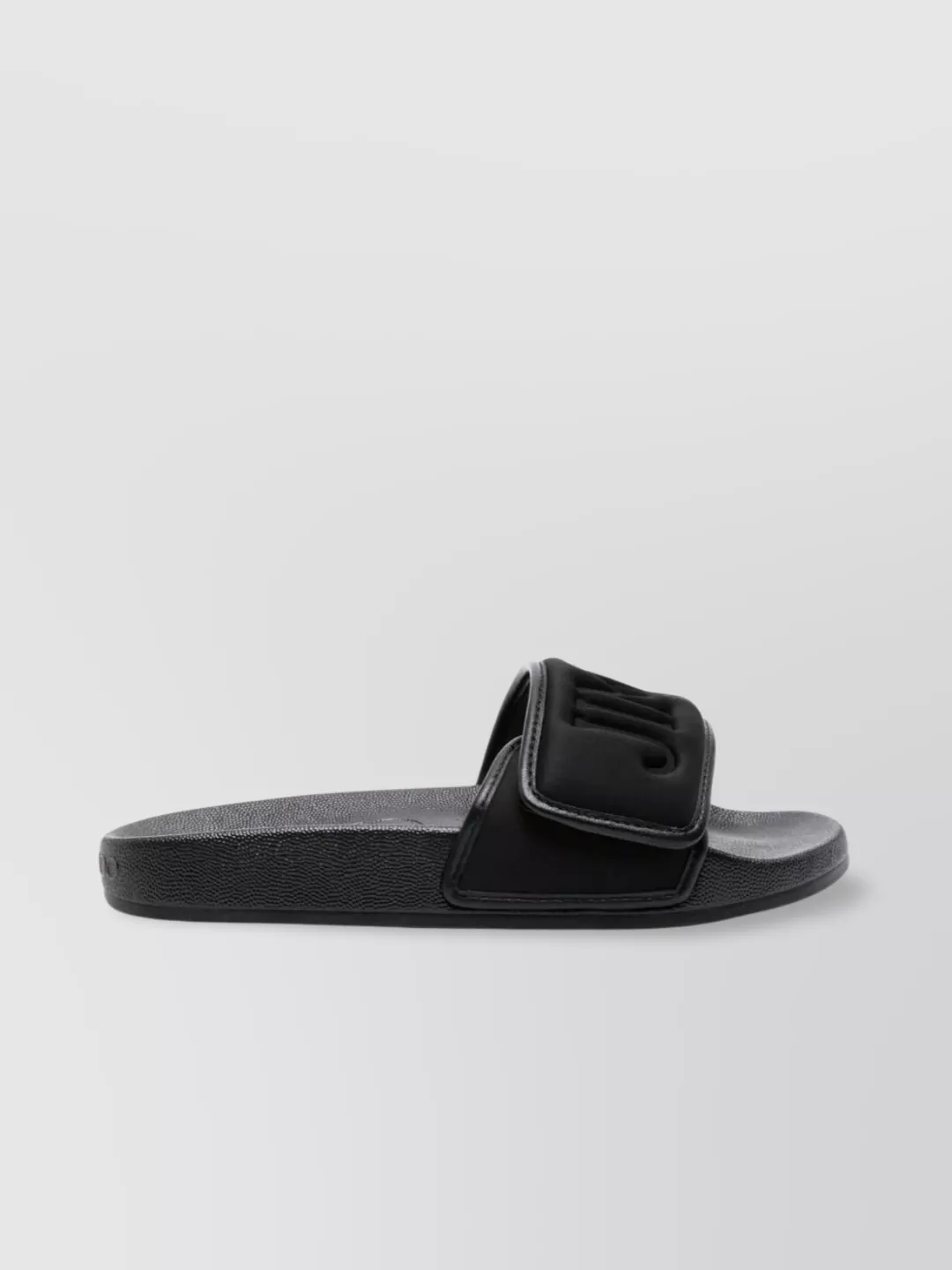 Shop Jimmy Choo Open Toe Slip-on Flat Sandals In Black