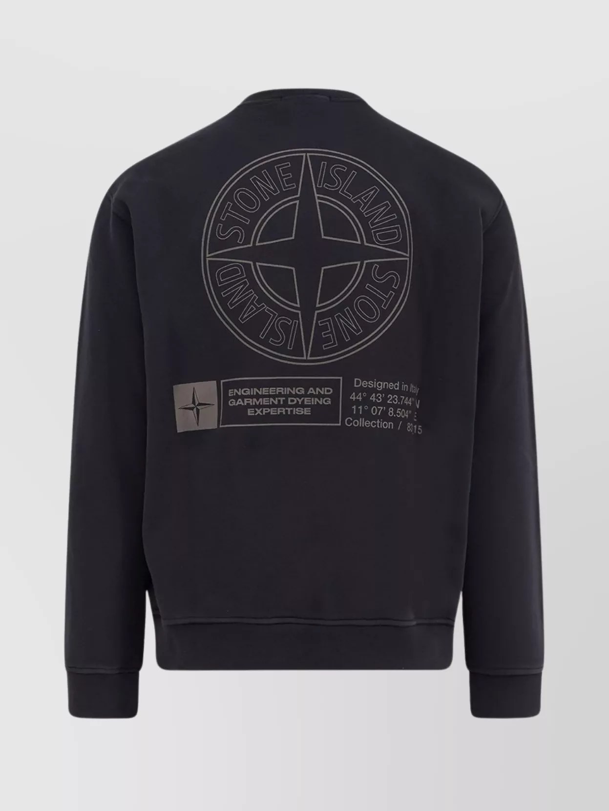 Stone Island Sweatshirt With Industrial Flow Print In Black
